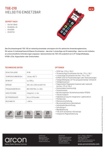 Produktdatenblatt TGE-210