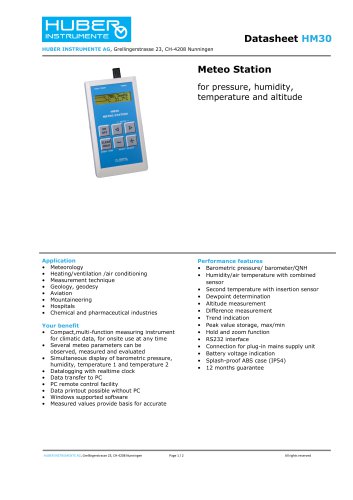 Datasheet HM30