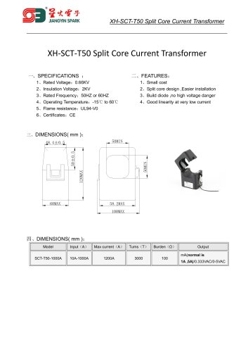 XH-SCT-T50 Split Core Current Transformer(CT)