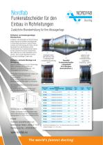 Nordfab Funkenabscheider für den Einbau in Rohrleitungen