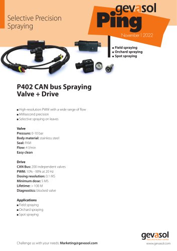 Gevasol Ping- P402, Precision Spraying Valve