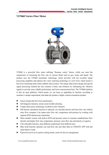 VFM60 Vortex Flow Meter