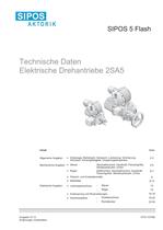Technische Daten Elektrische Drehantriebe 2SA5 - 1