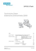 Technische Daten Elektrische Drehantriebe 2SA5 - 1