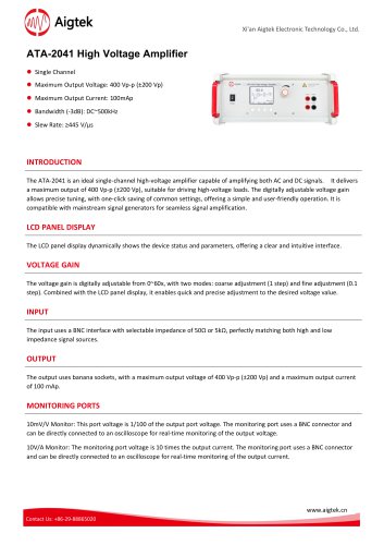 Aigtek High Voltage Amplifier ATA-2041