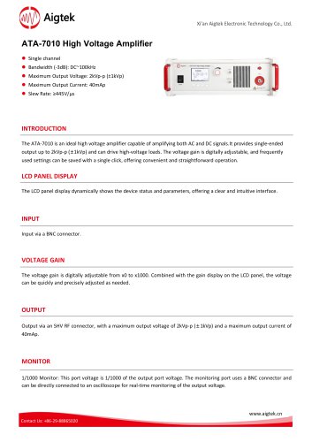 ATA-7010 High Voltage Amplifier