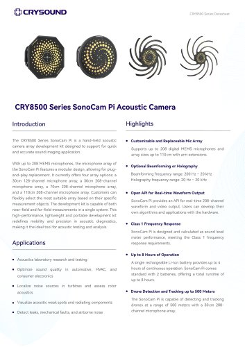 CRY8500 Series SonoCam Pi Acoustic Camera