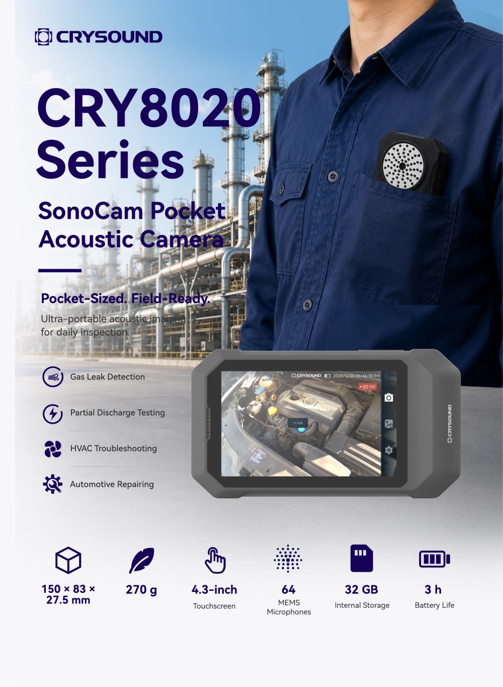 CRYSOUND Acoustic Imager CRY8024 SonoCam Brochure - CRYSOUND
