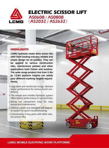 ELECTRIC SCISSOR LIFT AS0608 / AS0808 (AS2032 / AS2632)