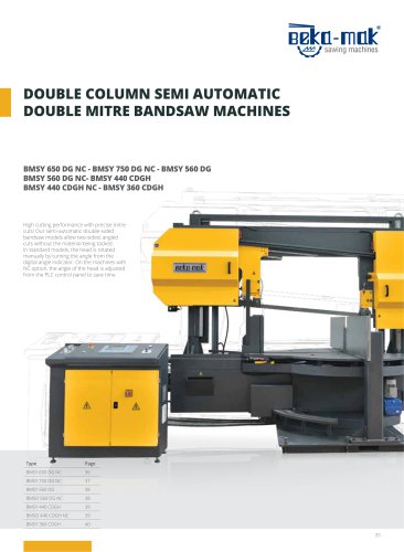 Double Column Semi Automatic Double Mitre Bandsaw Machines