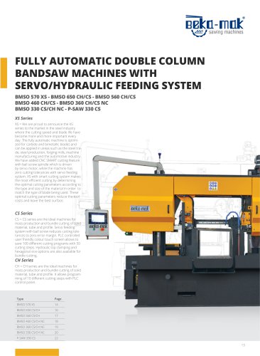 Fully Automatic Double Column Bandsaw Machines with Servo/Hydraulic Feeding System