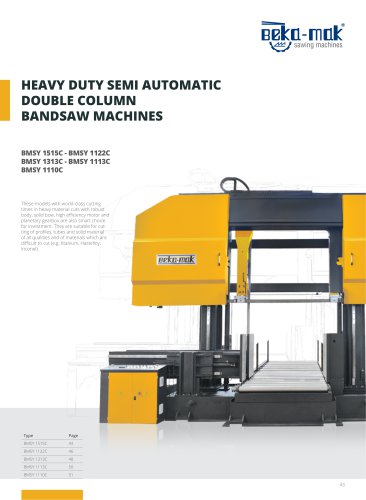 Heavy Duty Semi Automatic Double Column Bandsaw Machines