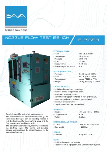 NOZZLE FLOW TEST BENCH