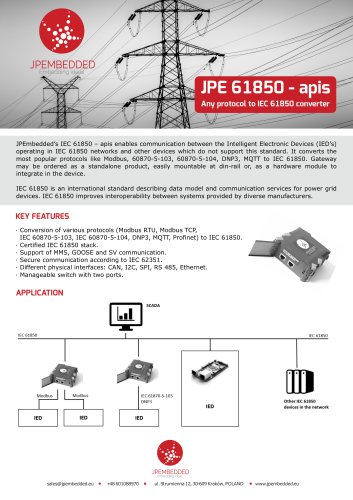 JPE 61850 – apis Any protocol to IEC 61850 converter