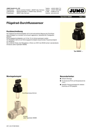 Flügelrad-Durchflusssensor