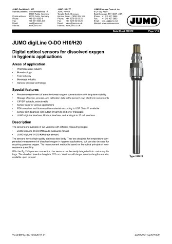 JUMO digiLine O-DO H10/H20