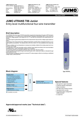 JUMO dTRANS T06 Junior