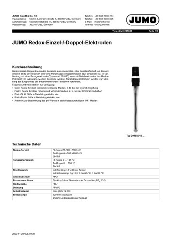JUMO Redox-Einzel-/-Doppel-Elektroden