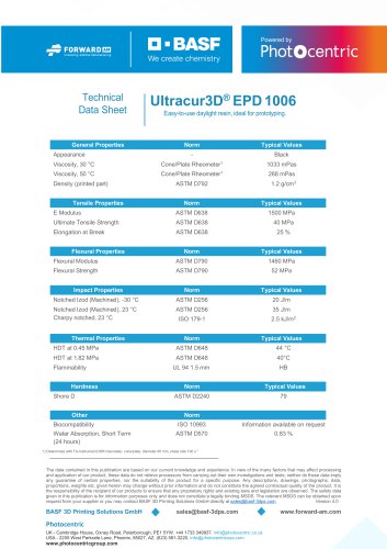 Ultracur3D&reg; EPD 1006