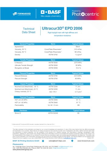 Ultracur3D&reg; EPD 2006