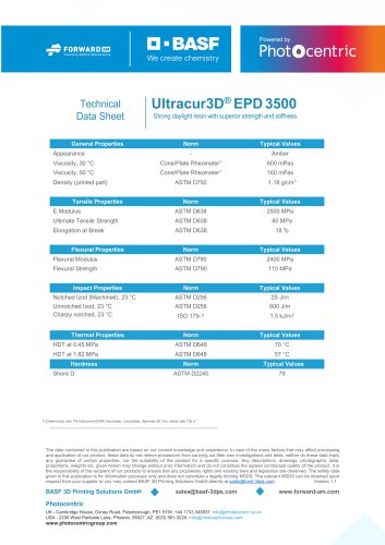 Ultracur3D&reg; EPD 3500