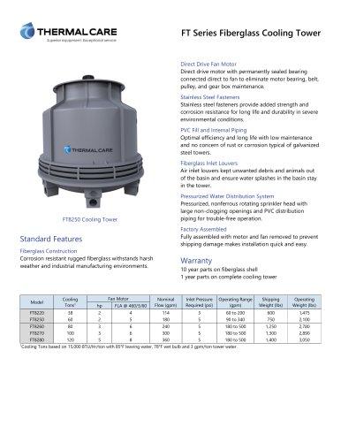 FT Series Fiberglass Cooling Tower