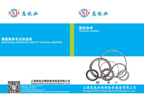 Technical Data Sheet of SXD Angular Contact Ball Bearing