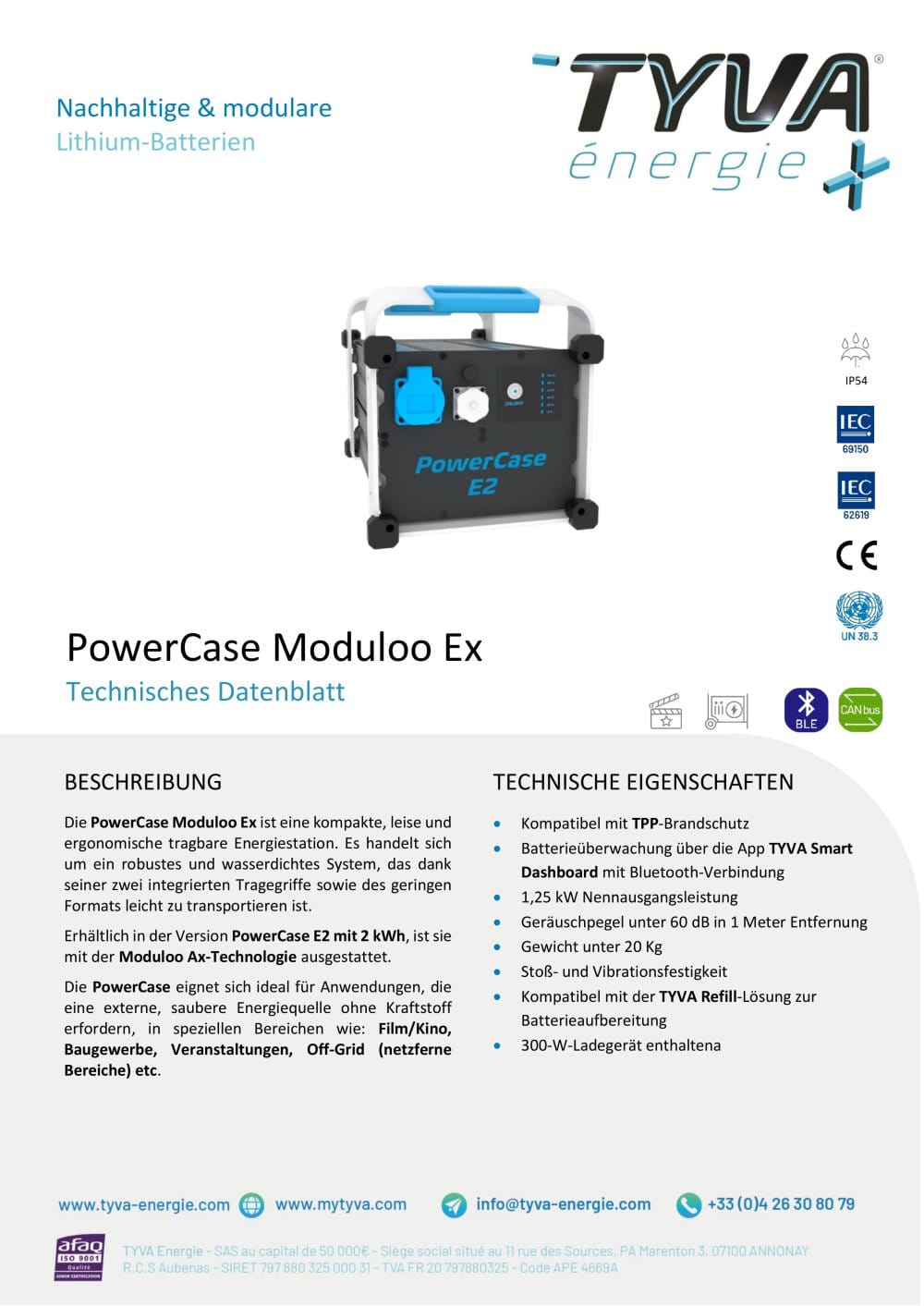 Brosch&uuml;re zur PowerCase-Produktreihe - TYVA Energie