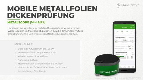 Metallfolien Dickenprüfung