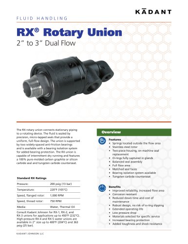 RX Rotary Union (2_ - 3_) Dual Flow