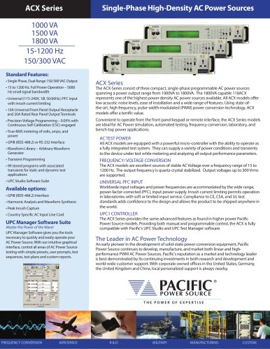 ACX Series  Single-Phase High-Density AC Power Sources