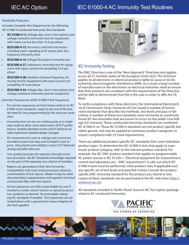 IEC 61000-4 AC Immunity Test Routines (IEC AC Option)