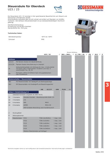 Steuersäule für Oberdeck U23 / 23