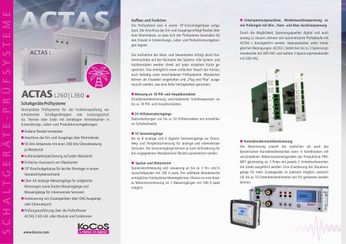 ACTAS L260 | ACTAS L360 Informationsblatt 