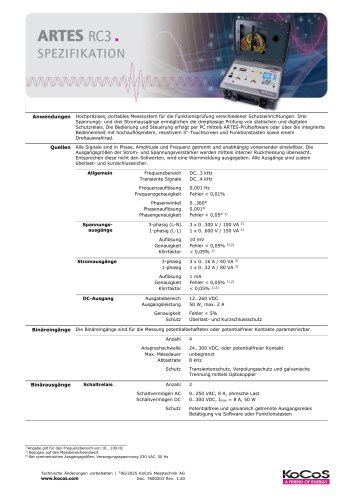 ARTES RC3 Spezifikationen 