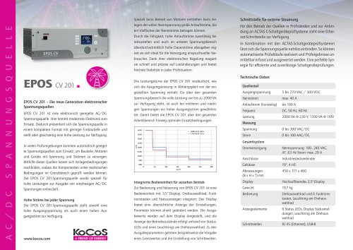 EPOS CV 201 Flyer 
