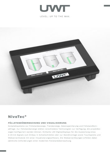 NivoTec® NT 4000 / NivoTec® NT 3500 - NivoTec® NT 9000 - Visualisierung
