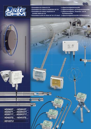 Luftgeschwindigkeits-, Temperatur- und rel. Feuchtetransmitter