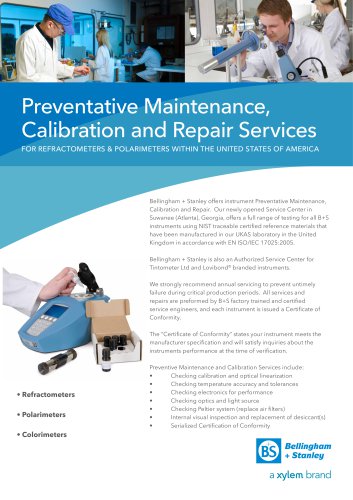 Preventative Maintenance, Calibration & Repair Services