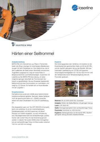 Laserline Härten einer Seiltrommel