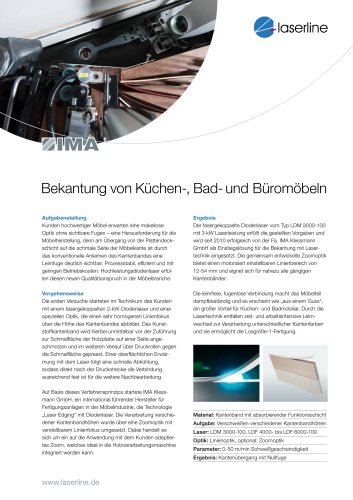 Laserline Laser Eding von Küchen-, Bad- und Büromöbeln