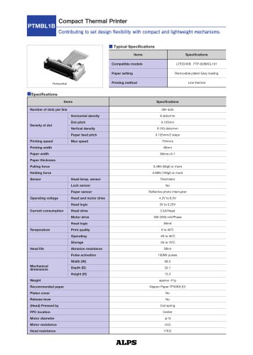 Compact Thermal Printer PTMBL1B Series