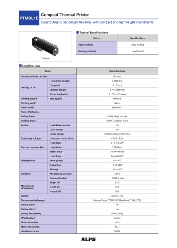 Compact Thermal Printer PTMBL1E Series