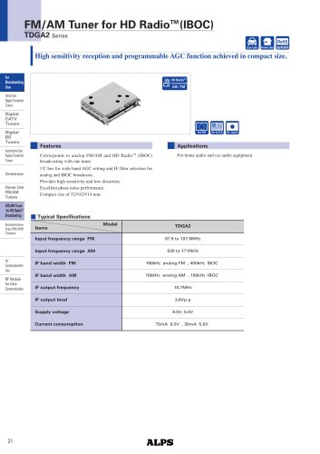 FM/AM Tuner for HD Radio