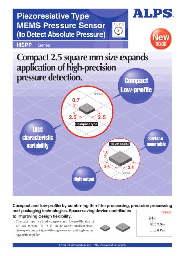 Piezoresistive Type MEMS Pressure Sensor