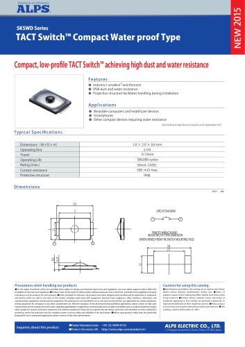 TACT Switch™ Compact Water proof Type SKSWD Series