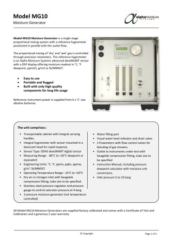 Alpha Moisture Systems - Moisture Generators