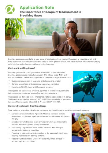 Application Note - Trace Moisture in Breathing Gases