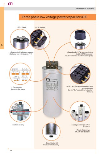 Three-phase capacitors