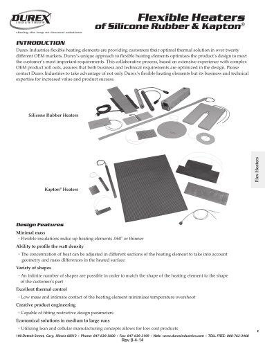 Flexible Heaters of Silicone Rubber & Kapton®